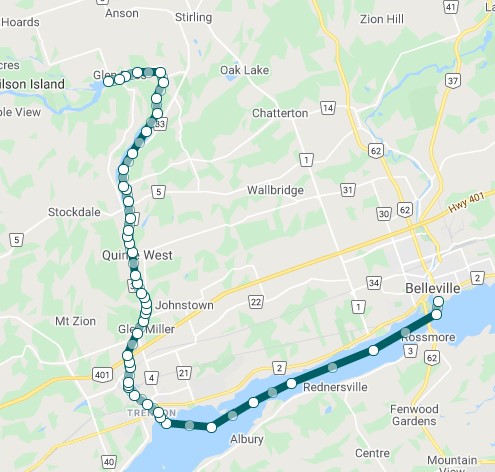 Route map for Day 1