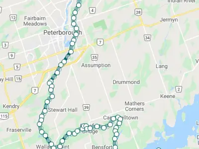 Map of canoe route taken on 26 July 1932.