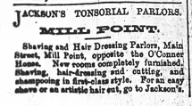 Jacksons Tonsorial Parlors Napanee Express Sep 2 1881.